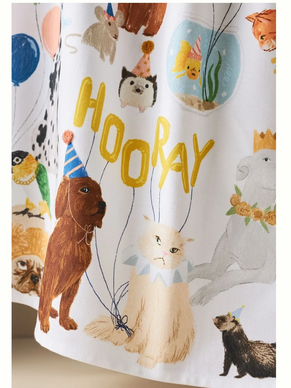 🐾Anthropologie Dish Towel Cotton New Animals Dogs Cats Pets Hip Hip Hooray